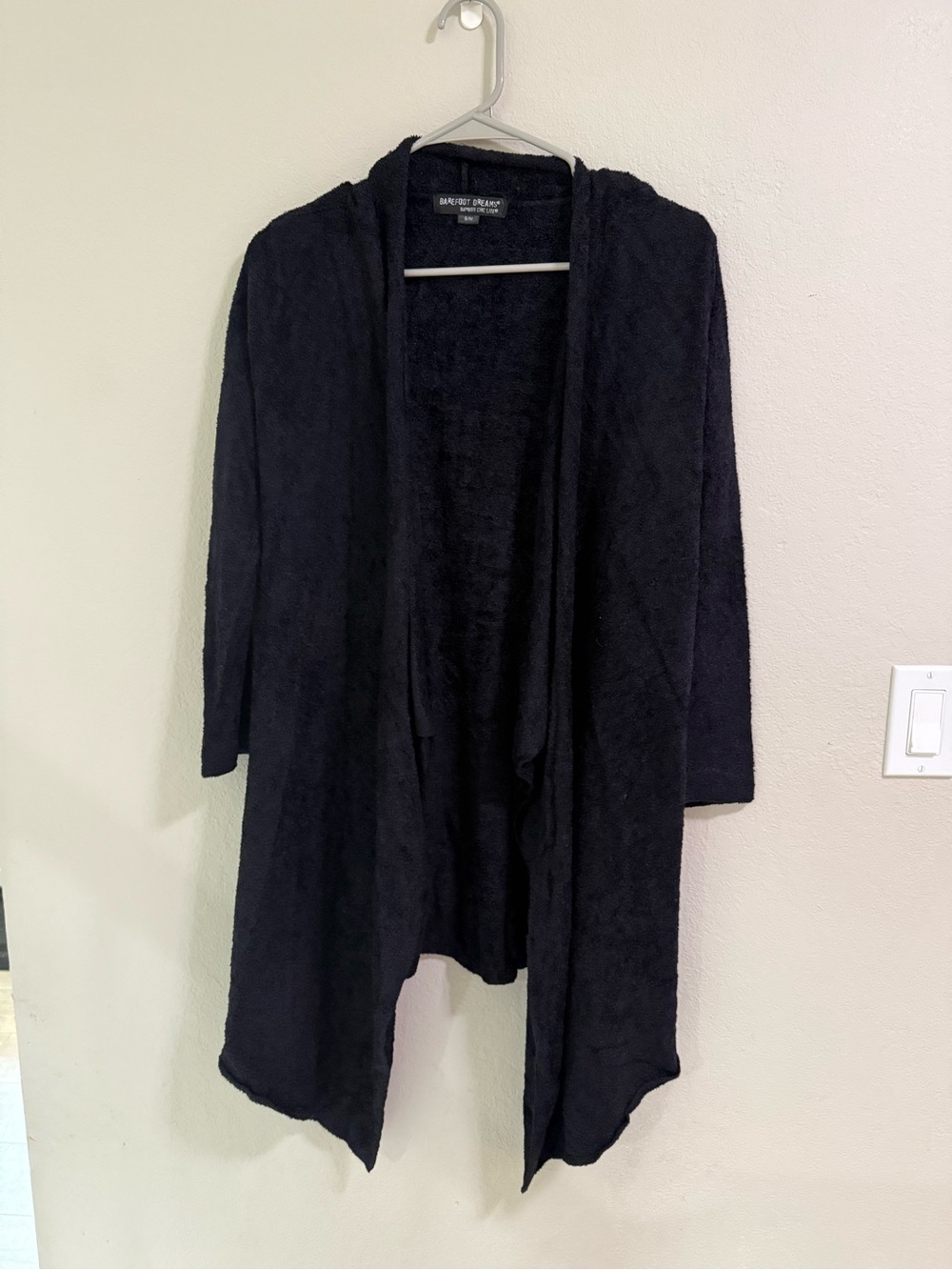 Barefoot Dreams Bamboo Chic Lite Black Open Cardigan S/M Cozy